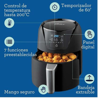 Freidora De Aire Oster Digital, Capacidad 4 L, Negro