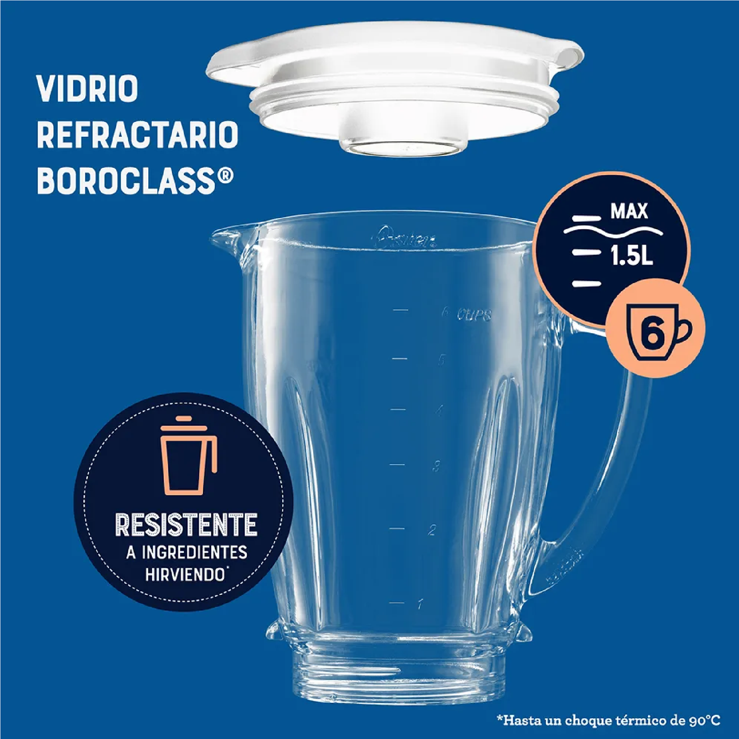 Licuadora Kaliman Oster Vaso Vidrio, Rotary, Blanco