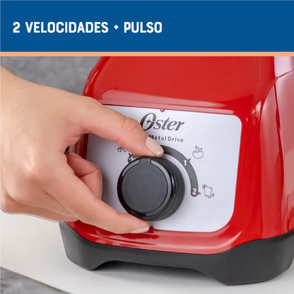 Licuadora Kaliman Oster Vaso Vidrio, Rotary, Rojo