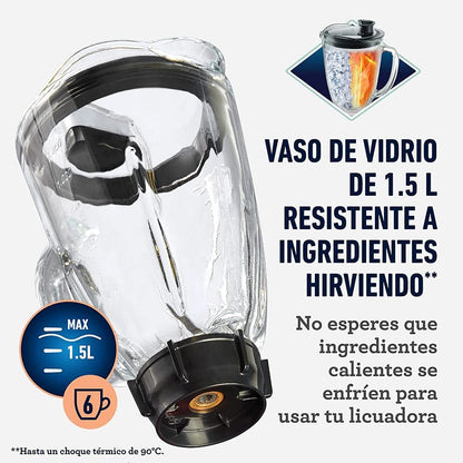 Licuadora Clásica Oster Vaso Vidrio, Motor Reversible, Cromo