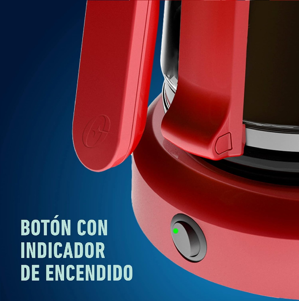 Cafetera Oster 12 Tazas, Programable, Rojo