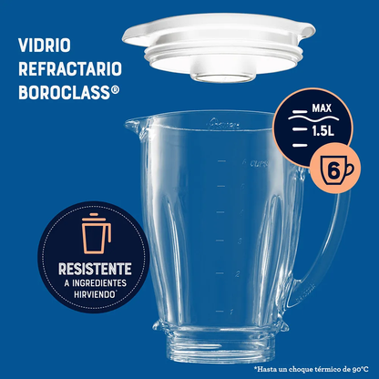 Licuadora Kaliman Oster Vaso Vidrio, Botones, Blanco