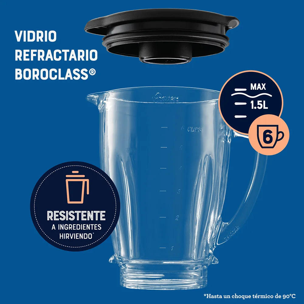 Licuadora Kaliman Oster Vaso Vidrio, Botones, Rojo