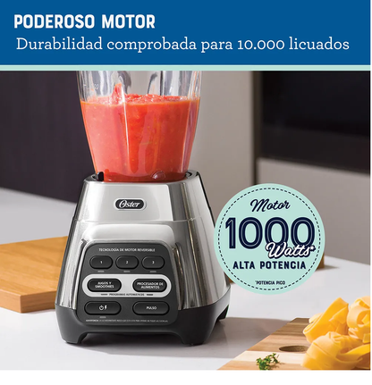 Licuadora Oster Programas Automáticos, Vaso Vidrio, Cromo