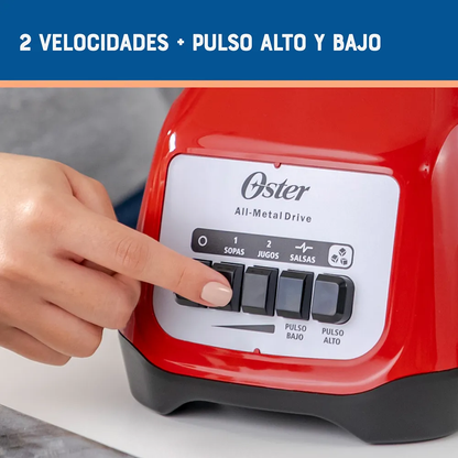 Licuadora Kaliman Oster Vaso Vidrio, Botones, Rojo