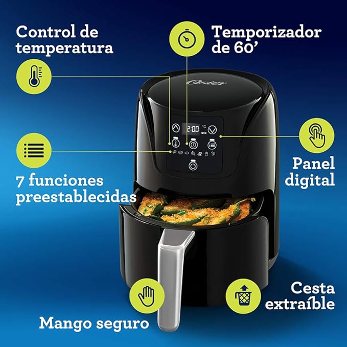 Freidora De Aire Oster Digital, Capacidad 1.8 L, Negro