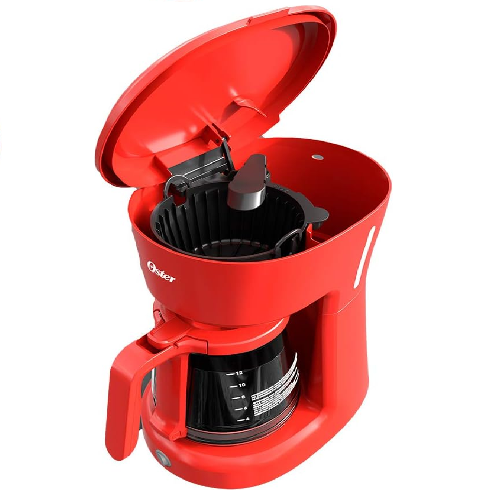 Cafetera Oster 12 Tazas, Programable, Rojo