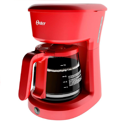 Cafetera Oster 12 Tazas, Programable, Rojo