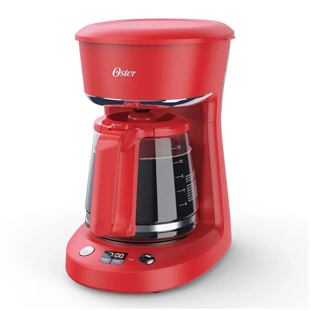 Cafetera Oster 12 Tazas, Auto Apagado, Rojo