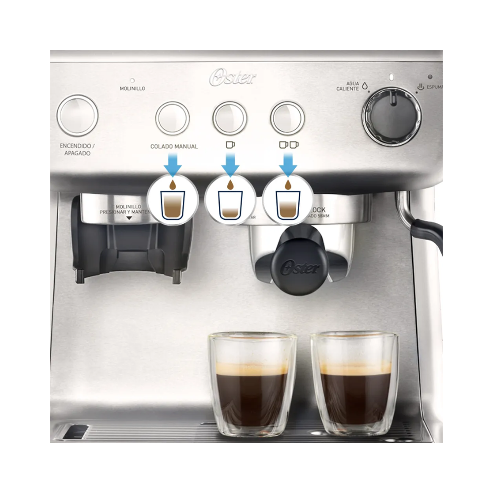 Cafetera Espresso Oster Perfect Brew, Plata