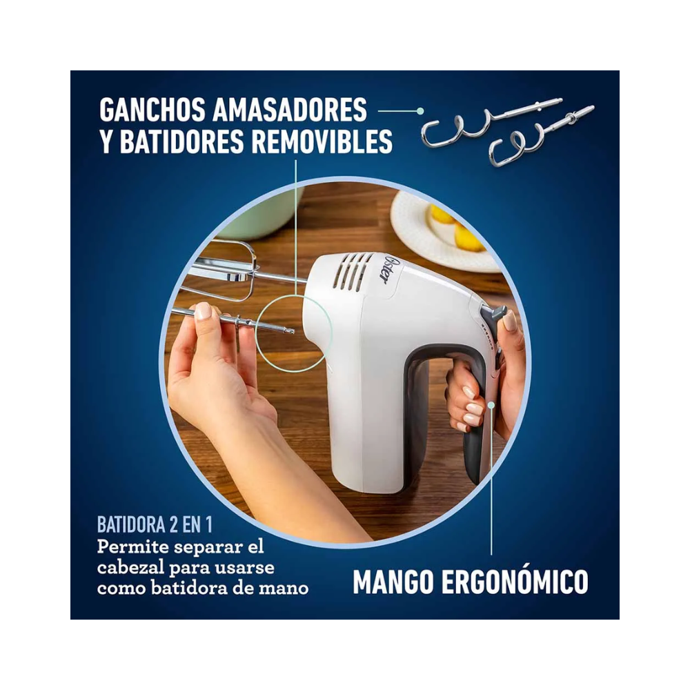 Batidora Manual De Pedestal Oster 6 Velocidades, Blanco