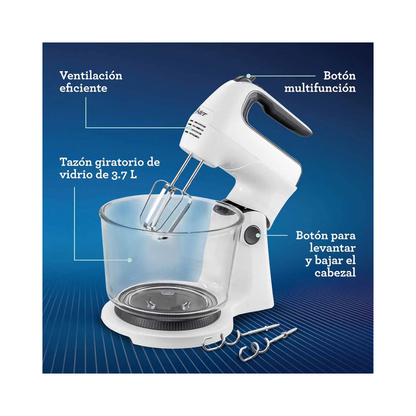 Batidora Manual De Pedestal Oster 6 Vel, 250W, Blanco