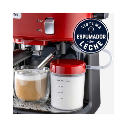 Cafetera Espresso Oster Prima Latte Jr Roja